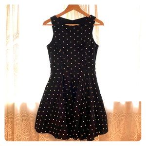Black polka dot dress